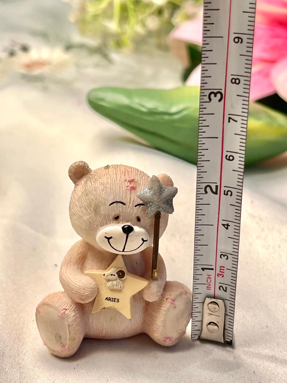 Aries Teddy Bear Zodiac Star Figurine 2.5 in