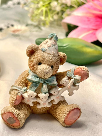 Teddy Bear Party Figurine with Mini Animal Garland 3.5 in