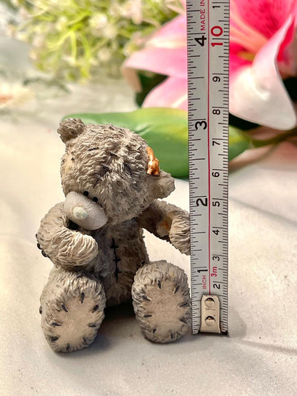 Grey Teddy Bear Decorative Figurine 2.5 in