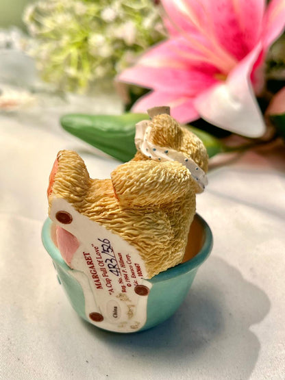 Margaret A Cup Full of Love Enesco Teddy Figurine 3.5 in