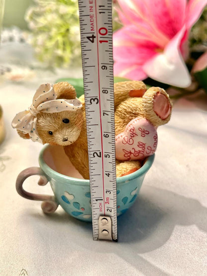 Margaret A Cup Full of Love Enesco Teddy Figurine 3.5 in