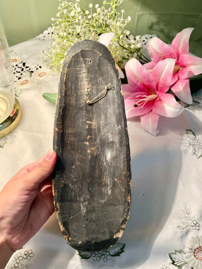 (Rare Find) Vintage hand-carved tribal wooden wall mask Wall Plaque Approx. 12 inch
