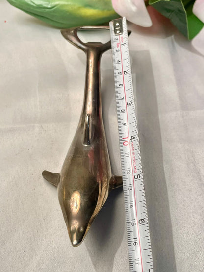 Brass Dolphin Bottle Opener Decor – Approx. 16 cm