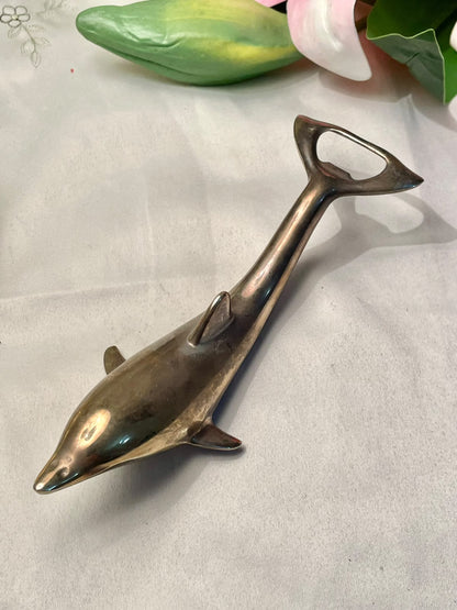 Brass Dolphin Bottle Opener Decor – Approx. 16 cm