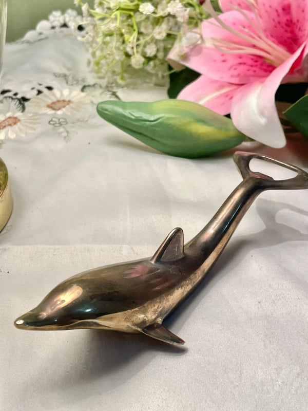 Brass Dolphin Bottle Opener Decor – Approx. 16 cm
