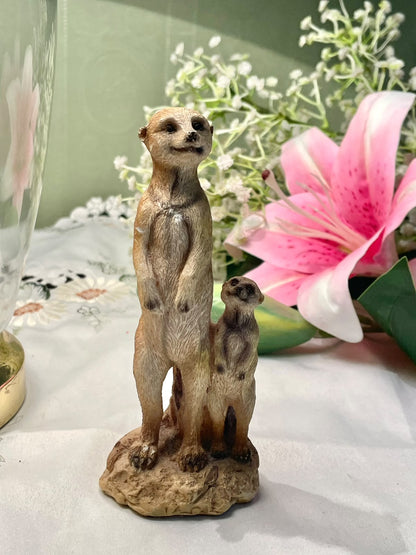 Meerkat Pair Figurine Home Decor – Approx. 13 cm