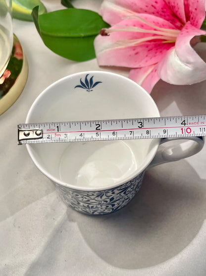 V&A Fine Bone China Blue Floral Mug 3.5 in