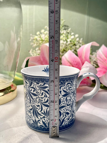 V&A Fine Bone China Blue Floral Mug 3.5 in