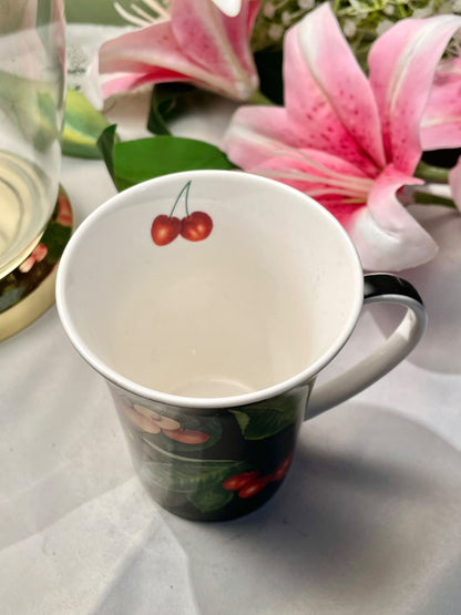 Lifestyle Fine China Fruit & Cherry Mug 4.5 in