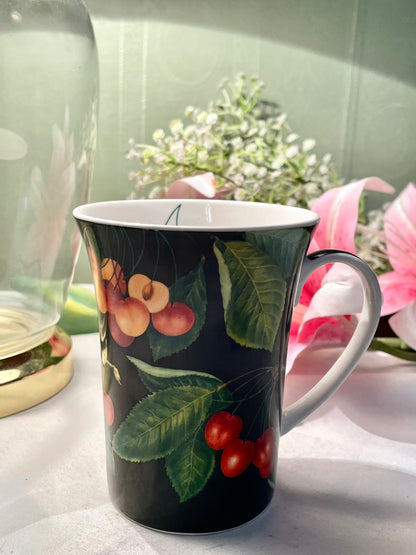 Lifestyle Fine China Fruit & Cherry Mug 4.5 in