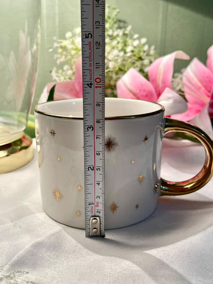 HOME Fine China Gold Starburst Mug 3.5 in