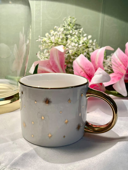 HOME Fine China Gold Starburst Mug 3.5 in
