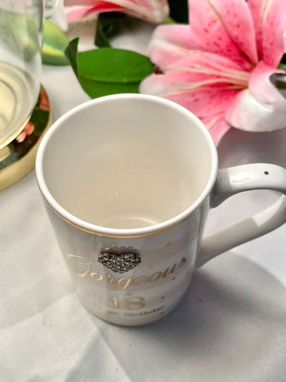 Mad Dots Gorgeous at 18 Fine China Birthday Mug 4 in