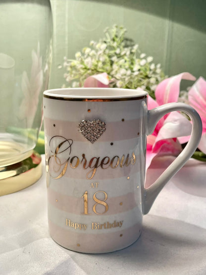 Mad Dots Gorgeous at 18 Fine China Birthday Mug 4 in