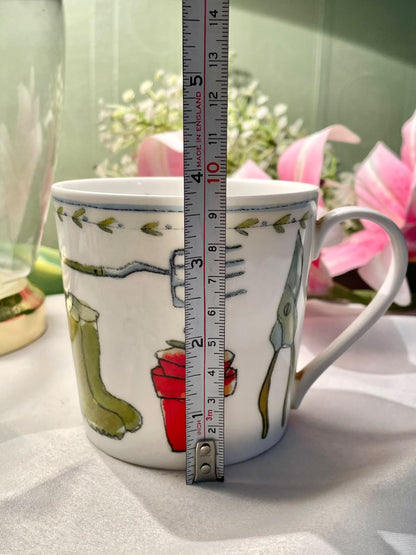 Waitrose Gardening Tools & Bird Ceramic Mug 4 in
