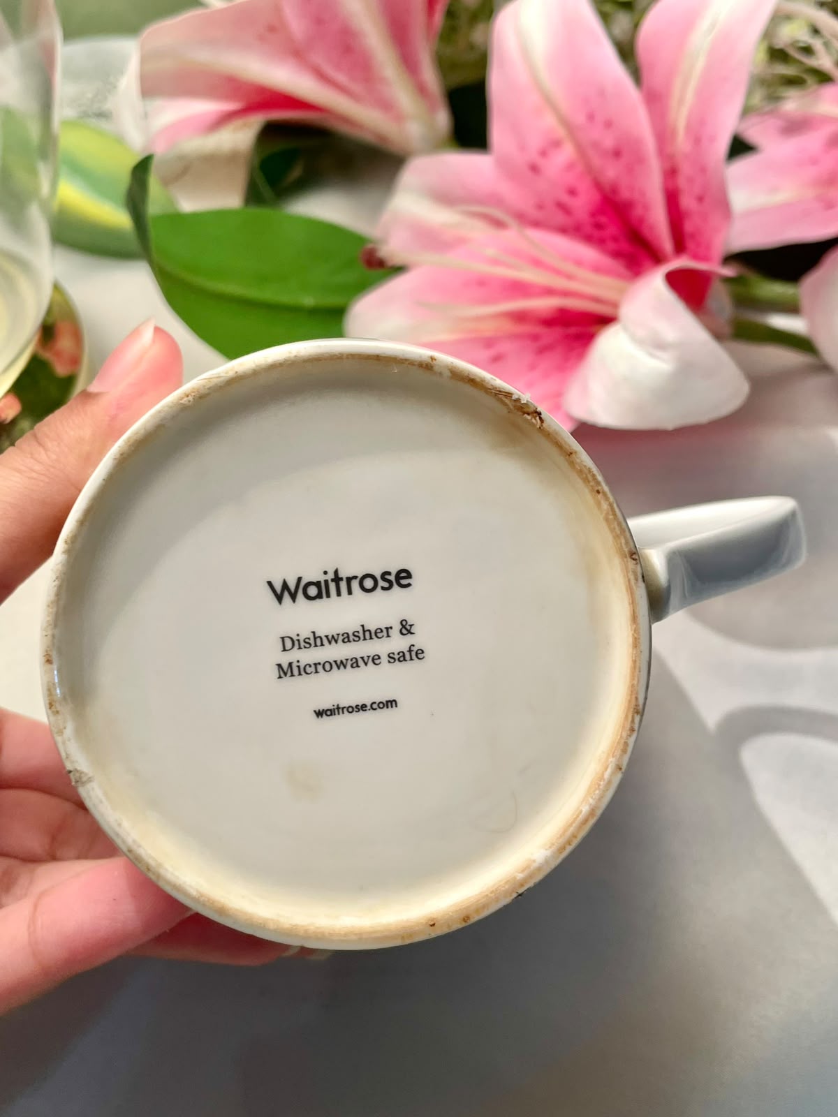 Waitrose Gardening Tools & Bird Ceramic Mug 4 in
