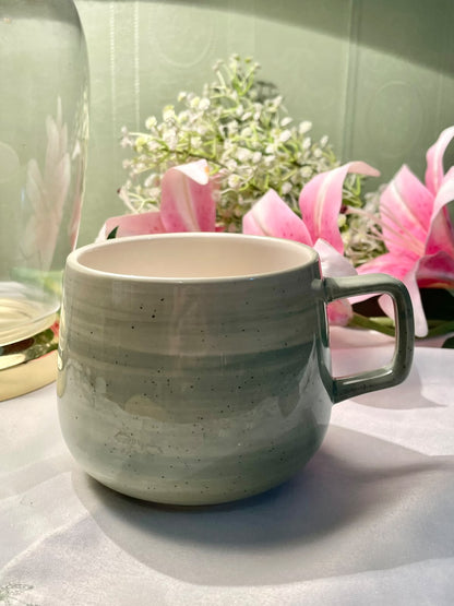 Hand painted Nutmeg Home Green Stoneware soup Mug