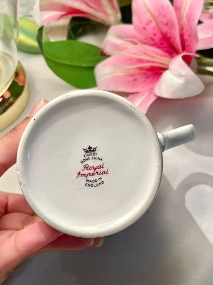 Royal Imperial English Bone China Floral Mug 3.8 in