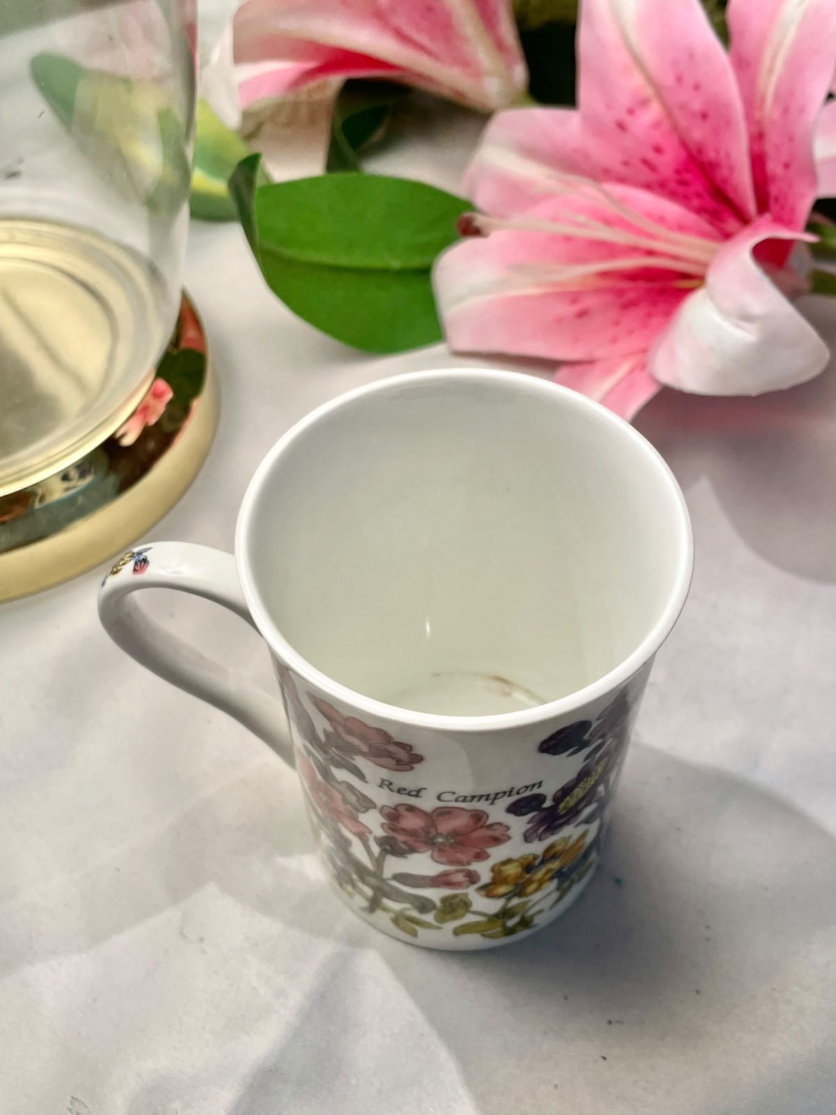 HK Trading Fine Bone China Floral Botanical Mug 4 in