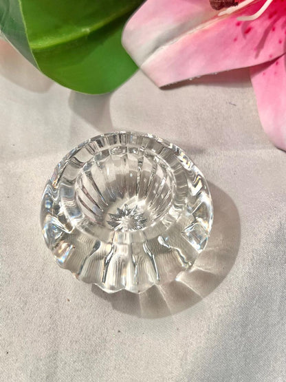 Faceted Clear Crystal Tealight Candle Holder – Approx. 5.5 cm