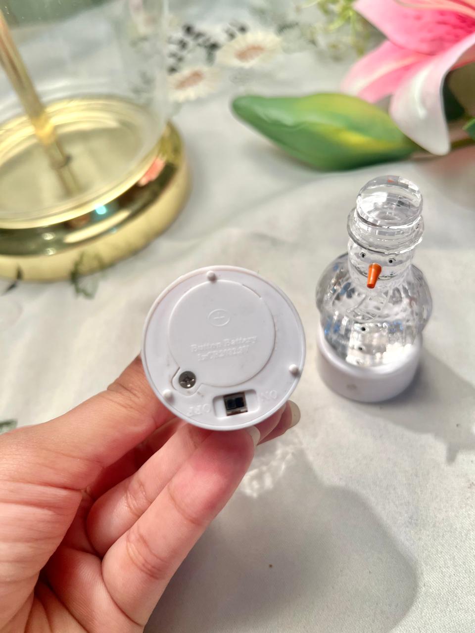 Acrylic Snowman & Penguin Light Figurines – 2 Piece, Approx. 8 cm