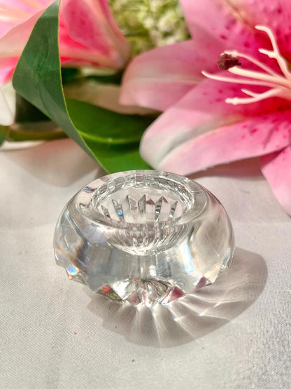 Faceted Clear Crystal Tealight Candle Holder – Approx. 5.5 cm