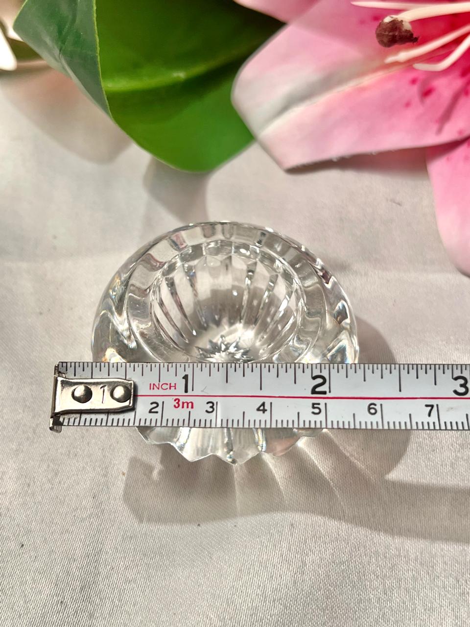 Faceted Clear Crystal Tealight Candle Holder – Approx. 5.5 cm
