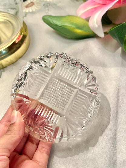 Cut Crystal Round Serving Dish – Approx. 11 cm