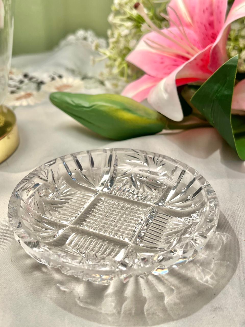 Cut Crystal Round Serving Dish – Approx. 11 cm
