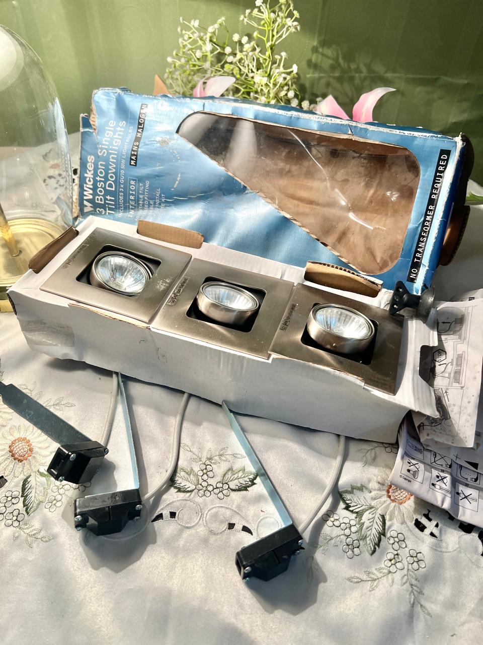 Wickes Boston 3-Piece Single Tilt Halogen Downlight Set