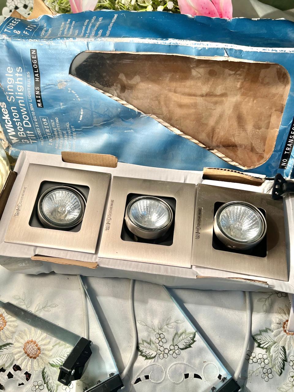 Wickes Boston 3-Piece Single Tilt Halogen Downlight Set