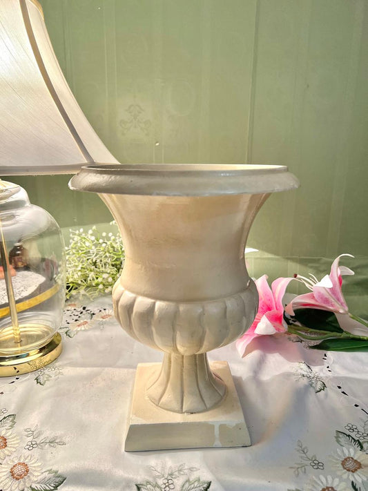 Extra Large Cream Pedestal Urn Planter