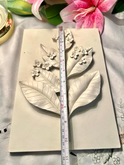 3D floral and botanical relief wall art / plaque large 10.5 in