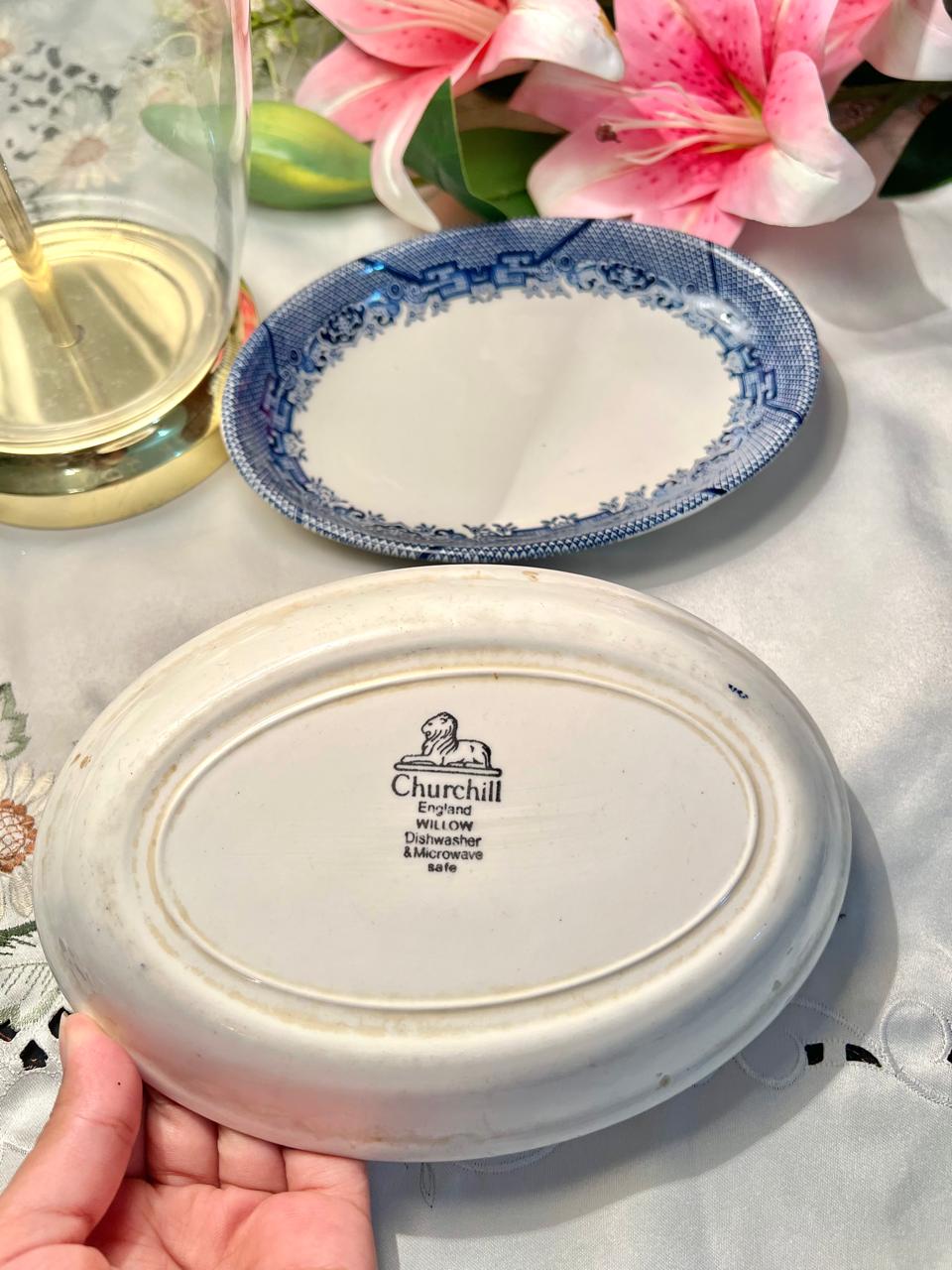 Churchill England Willow Oval Serving Dishes 2-Piece 8"