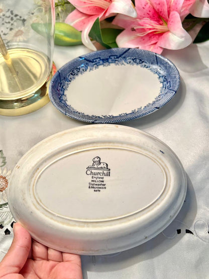 Churchill England Willow Oval Serving Dishes 2-Piece 8"