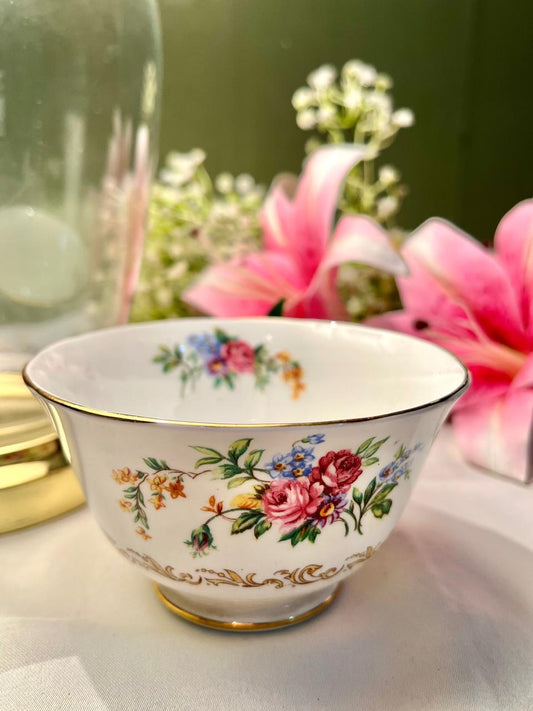 New Chelsea Staffs Fine Bone China Floral Bowl 4.75"