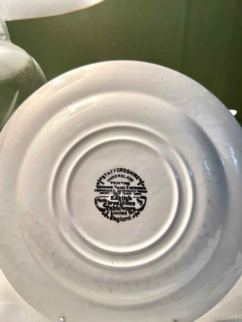 Staffordshire Blue & White Scenic Decorative Plate 8"