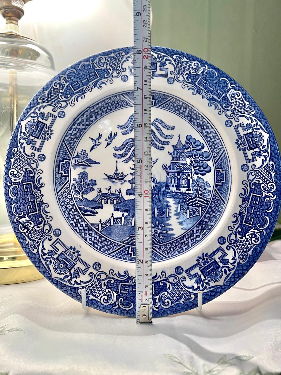 Staffordshire Blue & White Scenic Decorative Plate 8"