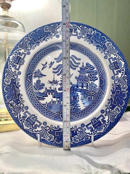 Staffordshire Blue & White Scenic Decorative Plate 8"
