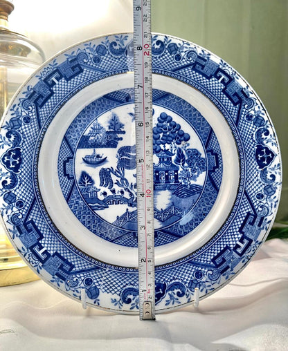 Blue & White Willow Scenic Decorative Plate 8"