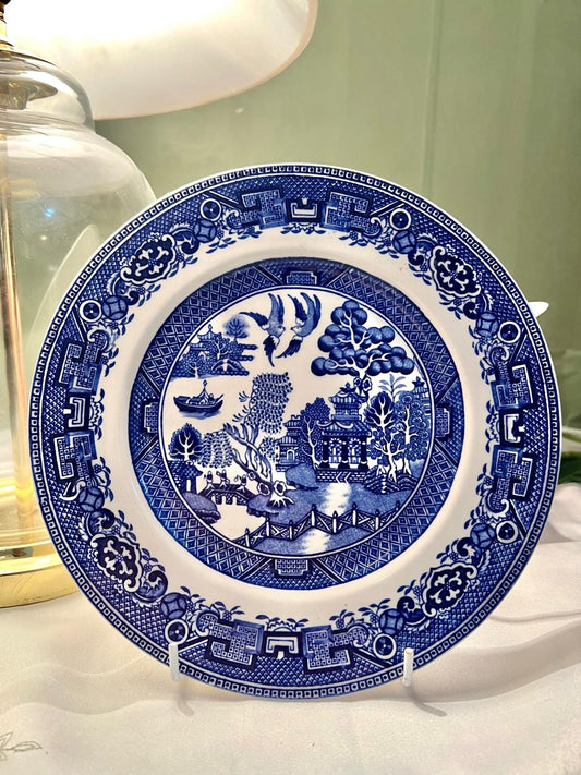 Alfred Meakin Old Willow Blue & White Decorative Plate 8"