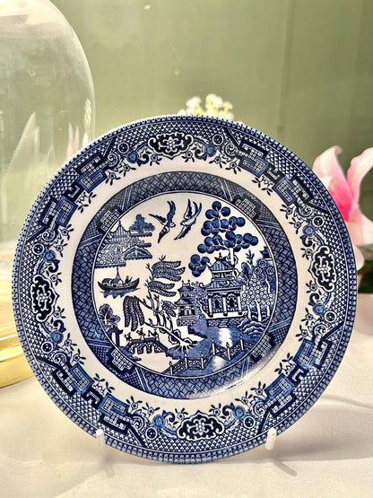 Blue & White Willow Scenic Decorative Plate 6"