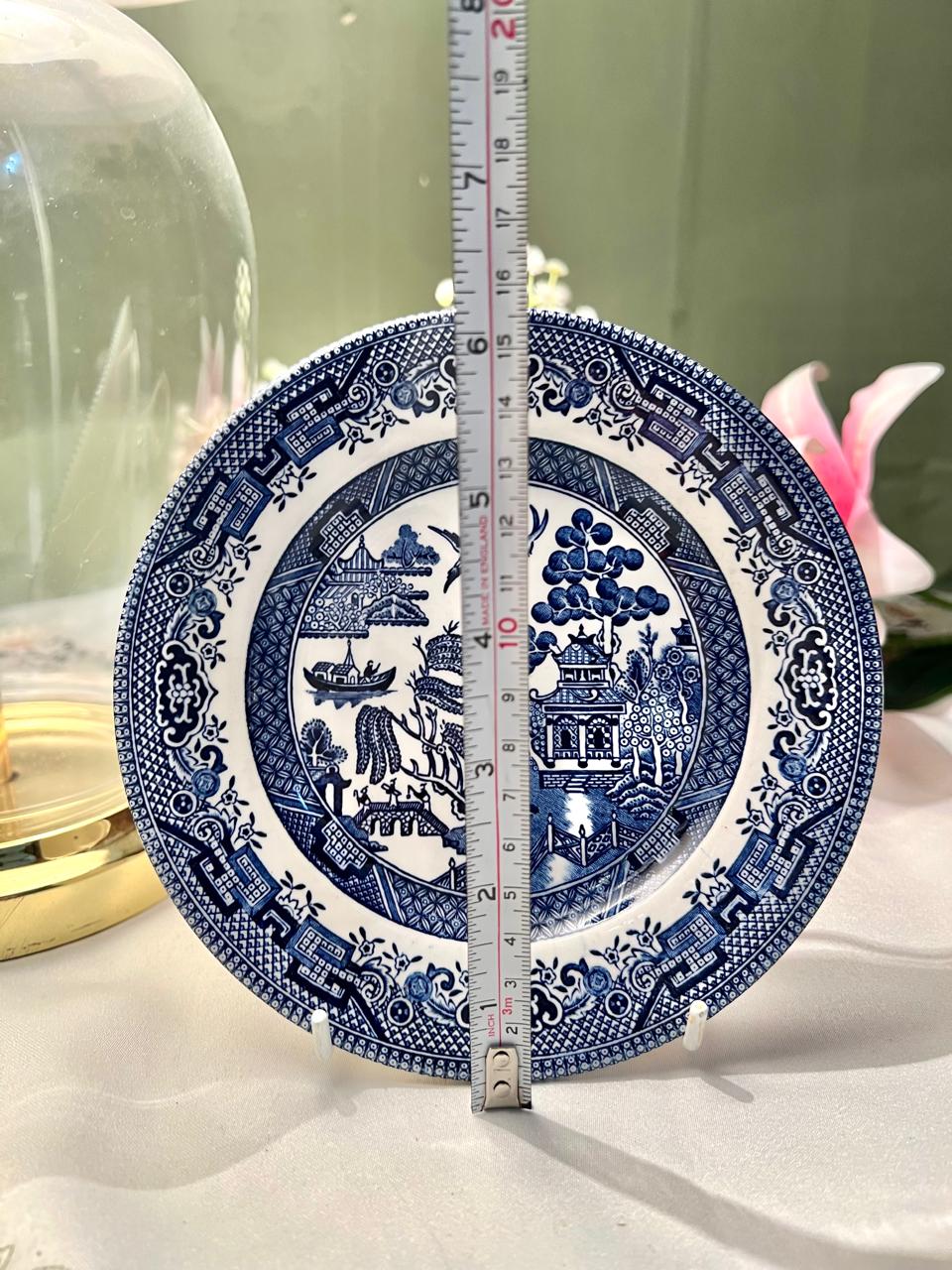 Blue & White Willow Scenic Decorative Plate 6"