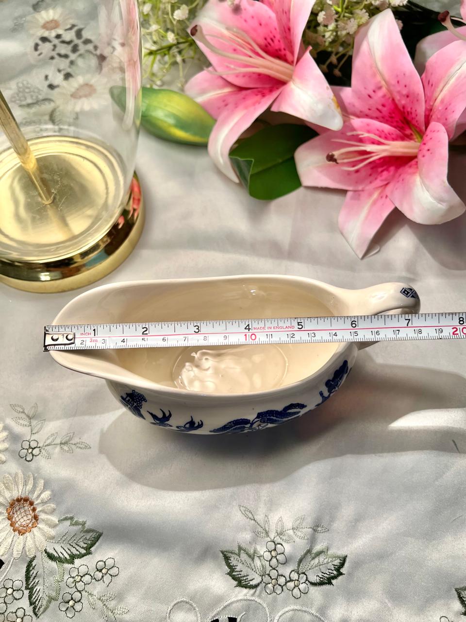 Old Willow English Ironstone Gravy Boat 7"