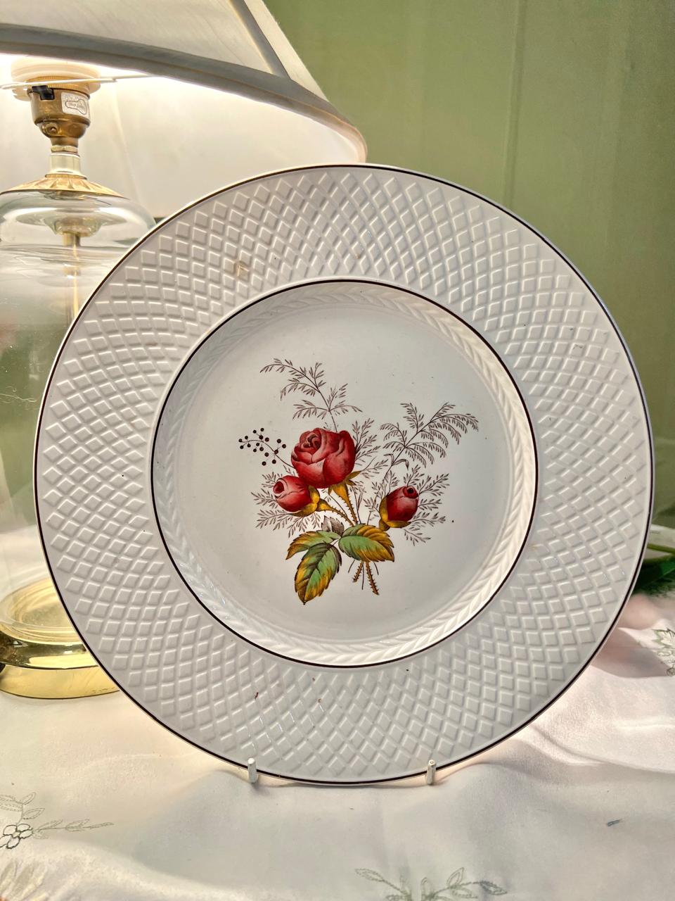 Copeland Spode Mansard Rose Decor Plate England Approx. 9.5 in