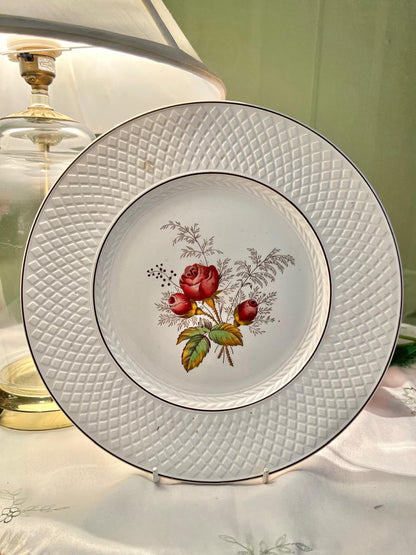 Copeland Spode Mansard Rose Decor Plate England Approx. 9.5 in