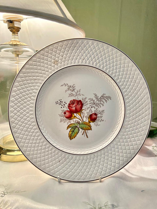 Copeland Spode Mansard Rose Decor Plate England Approx. 9.5 in