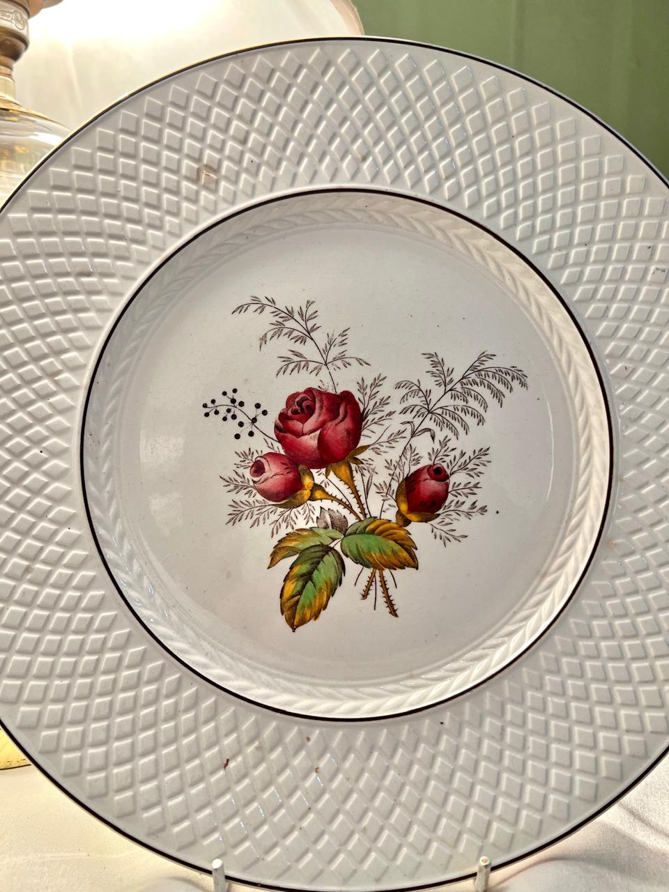 Copeland Spode Mansard Rose Decor Plate England Approx. 9.5 in
