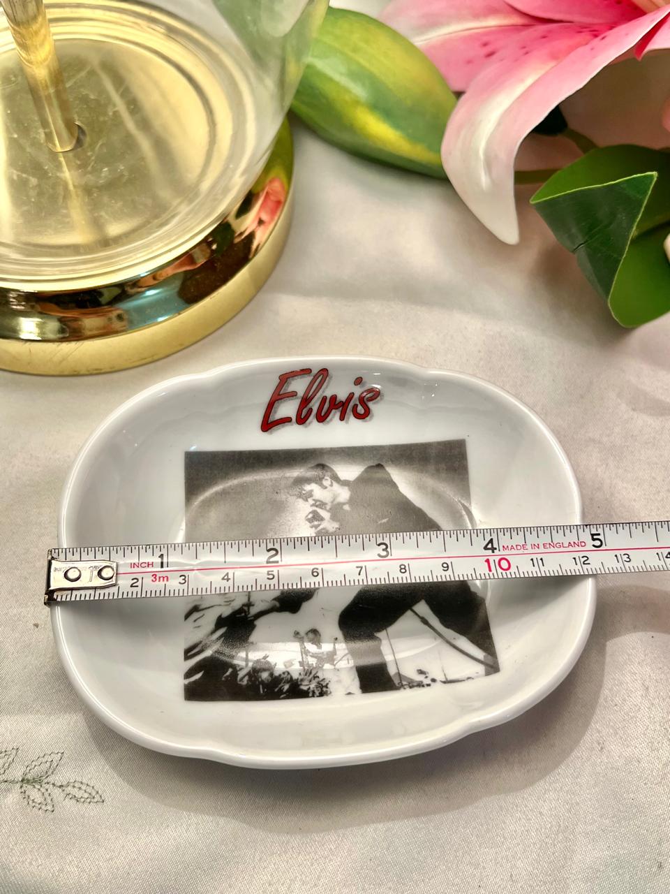 Elvis Black & White Ceramic decor Trinket Dish Approx. 5.5 in