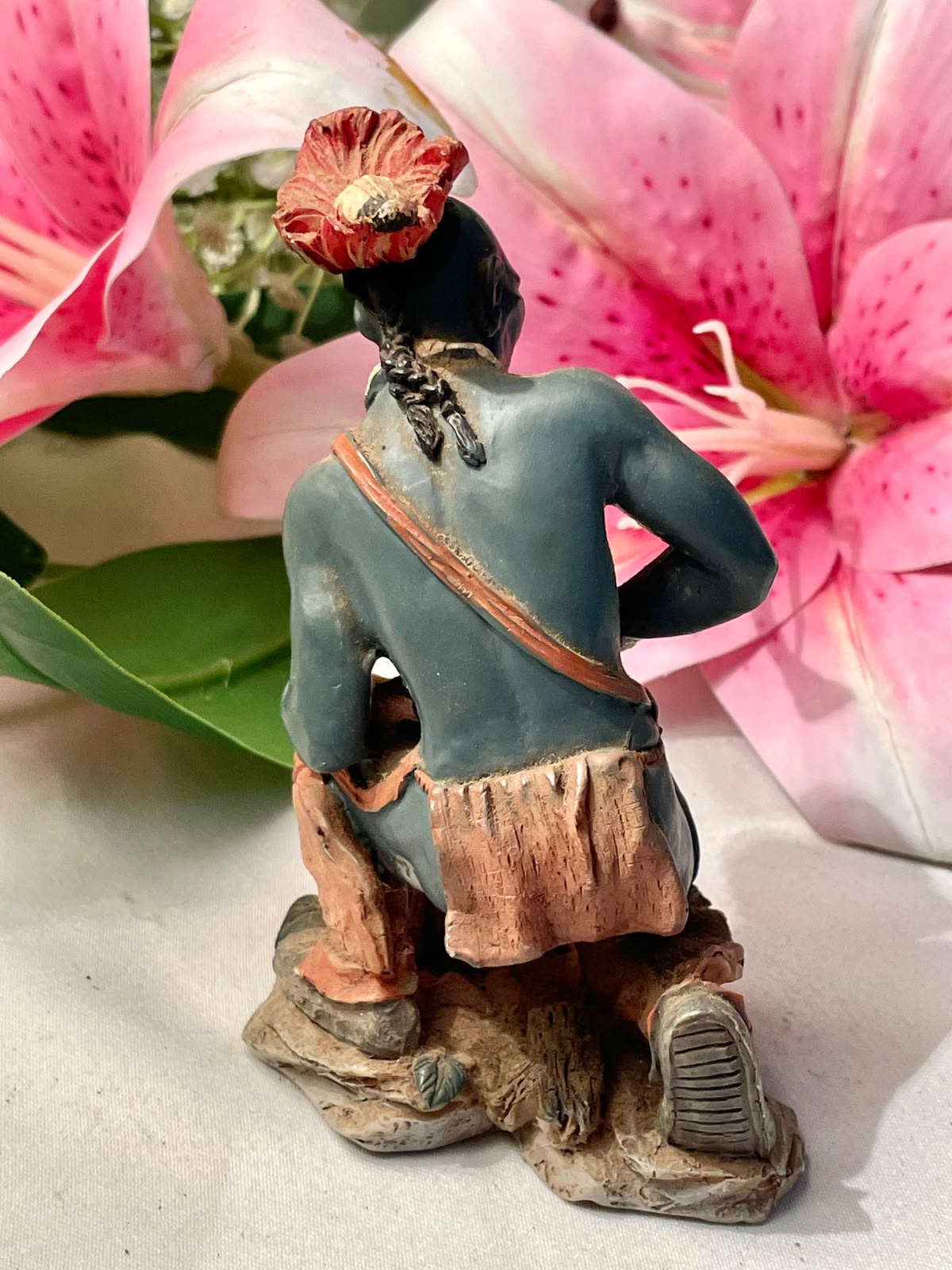 RARE FIND Seated Figure Figurine Approx. 4 in